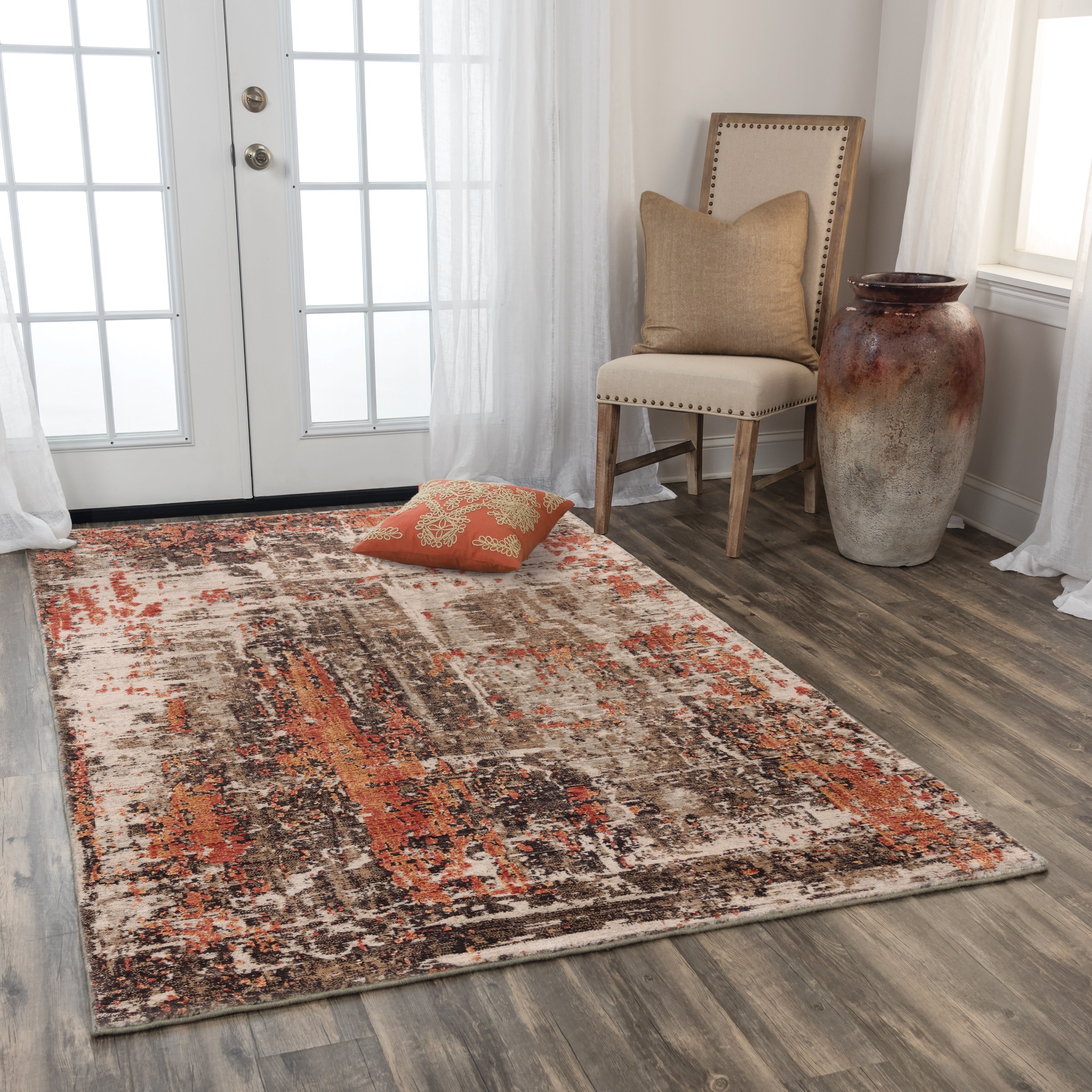 Alora Decor Alure Collection Rust Abstract Rug