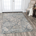 Alora Decor Euphoria Collection Dark Grey Damask Rug