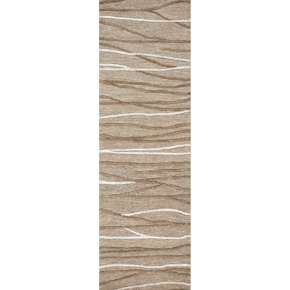 Idyllic Lines Grey Wool Hand Tufted Area Rug 10 X 13