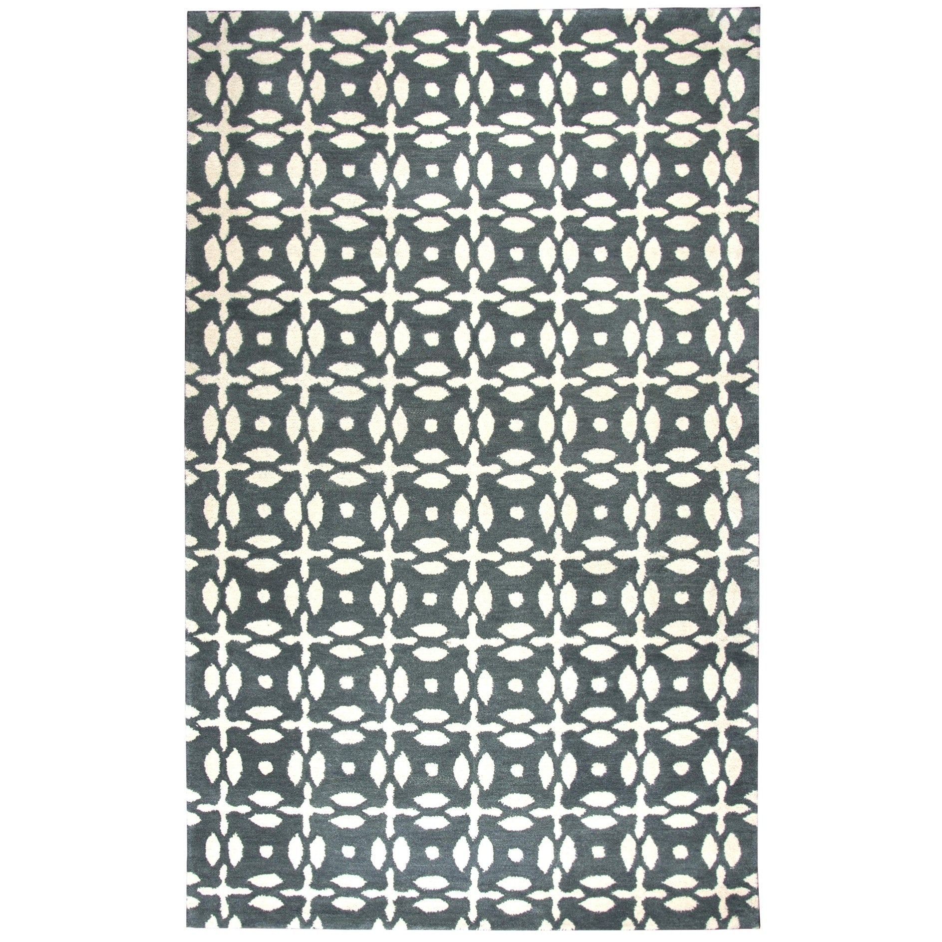 Alora Decor Holland Collection Grey Geometric Hand Tufted Wool Rug