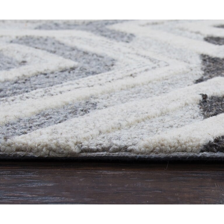 Rizzy Home Suffolk Grey Wool Hand Tufted Rug 5 X 8 5 X 8