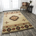 Rizzy Home Southwest Collection Hand Tufted Geometric Wool Red Green Beige Rug 9 X 12