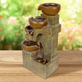 Alpine Corporation Brown 4 Tier Outdoor Fountain 17 Inches