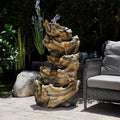 Alpine 5 Tier Waterfall Trunk Fountain 47 Inch Tall