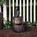 Alpine Two Tier Barrel Pump Fountain Bronze Finish 27 Inch Tall