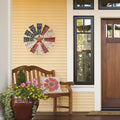 Alpine 21 Inch Indoor Outdoor Patriotic Windmill Wall Art Decor