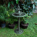 Alpine Corporation Green 3 Tiered Fountain And Bird Bath 40 Inches