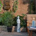 Alpine Corporation Gray Cement Standing Outdoor Garden Buddha Statue