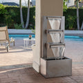 Alpine Metal Tiered Waterfall Fountain 43 Inch Tall