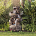 Alpine 4 Tiered Rock Fountain W Led Lights 40 Inch Tall