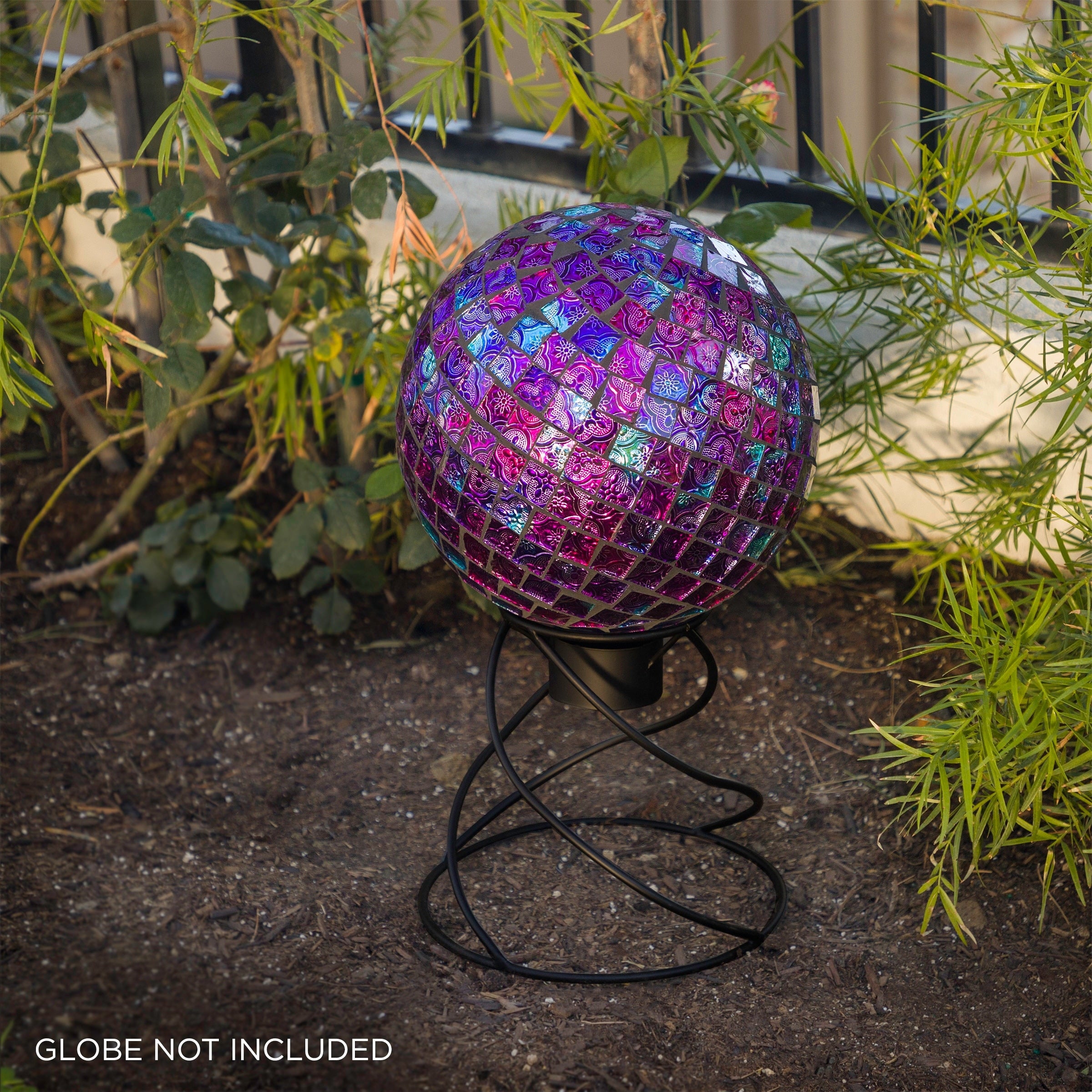 Alpine 8 Inch Indoor Outdoor Spiraling Metal Gazing Globe Display Stand