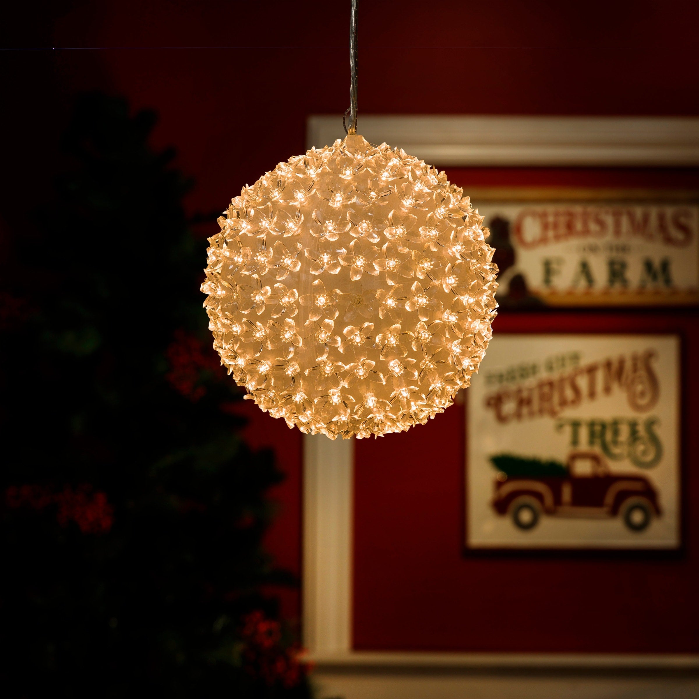 Alpine Corporation Twinkling Ornament With Multi Colored Flashing Led Lights