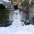 Alpine Corporation Mesh Snowman D Cor With Red Birds And Cool White Led Lights Outdoor Holiday Statue 74 Inch Tall