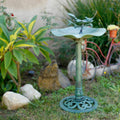Alpine Lotus Birdbath With Birds 33 Inch Tall