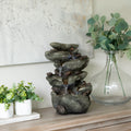 Alpine Corporation Rainforest Rock Outdoor Garden Fountain With Led Light