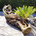 Alpine Corporation Tiered Wooden River Stream Fountain With White Led Lights