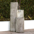 Alpine Modern Three Tiering Round Columns Fountain W Led Light 41 Inch Tall