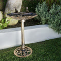 Alpine Corporation Vintage Plastic Birdbath With Bird Figurines