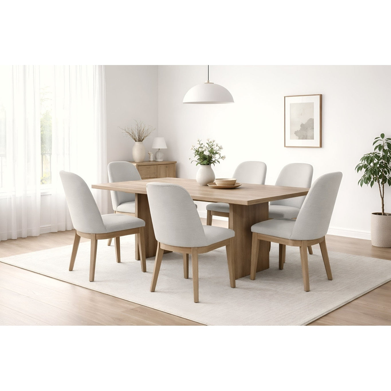 Alpine Furniture Abigail 71 W Rectangular Dining Table In Natural