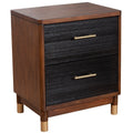 Alpine Furniture Belham 2 Drawer Wood Nightstand In Dark Walnut Brown