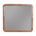Alpine Furniture Belham Wood Mirror In Dark Walnut Brown