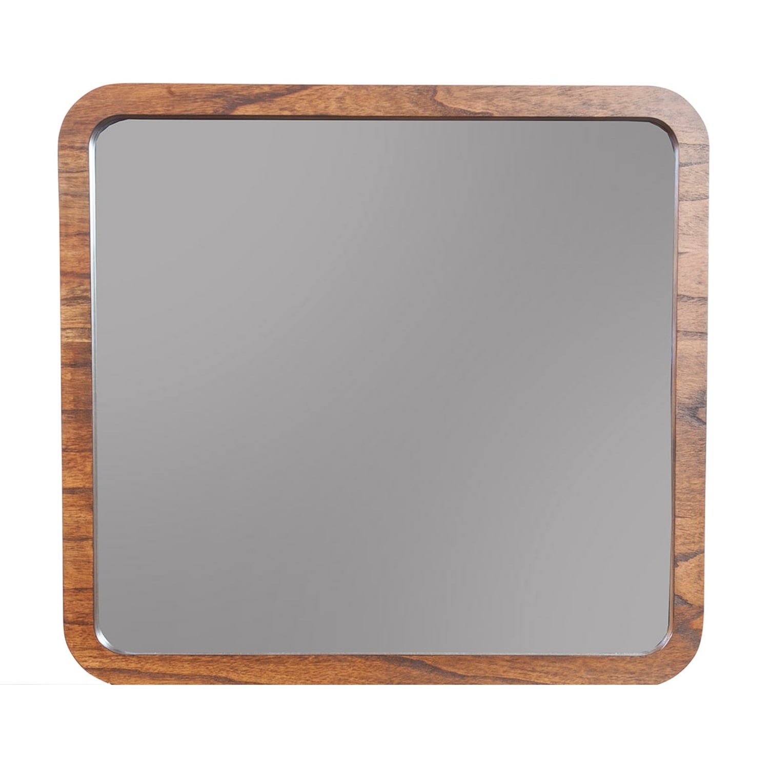 Alpine Furniture Belham Wood Mirror In Dark Walnut Brown