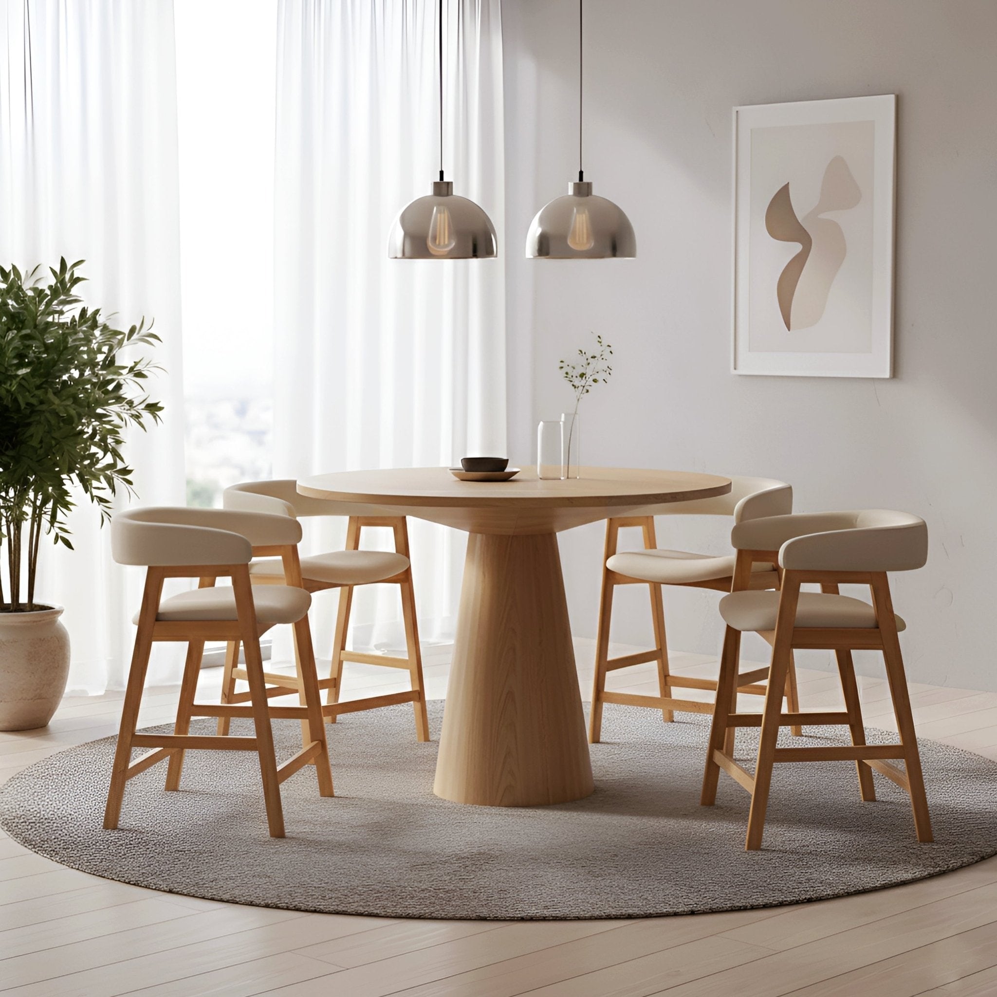Alpine Furniture Cove 47.5 Round Counter Height Table In Natural