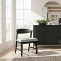 Alpine Furniture Cove Set Of 2 Wood Back Chairs Vintage Black