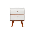 Alpine Furniture Dakota Two Drawer Wood Nightstand In White