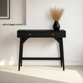 Alpine Furniture Flynn 2 Drawer Mini Desk In Black