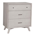 Alpine Furniture Flynn Mid Century Modern Wood 3 Drawer Accent Chest In Gray