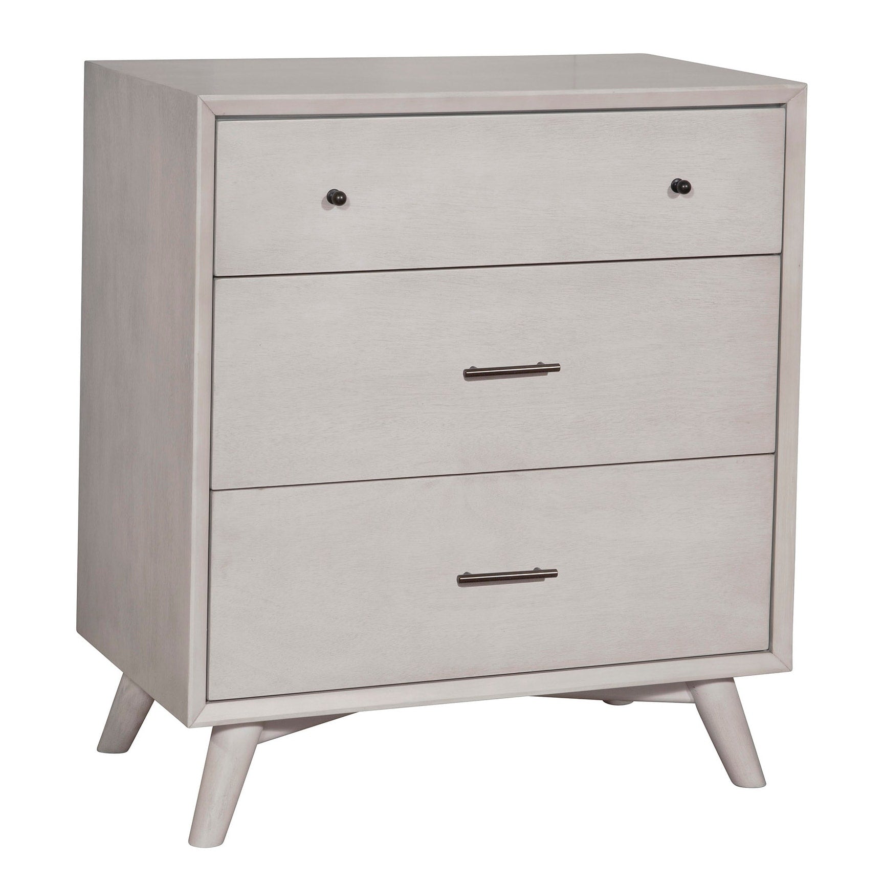 Alpine Furniture Flynn Mid Century Modern Wood 3 Drawer Accent Chest In Gray