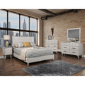 Alpine Furniture Flynn Mid Century Modern Wood Queen Panel Bed In Gray