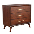 Alpine Furniture Gramercy 3 Drawer Small Wood Chest In Walnut Brown