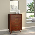 Alpine Furniture Gramercy 5 Drawer Wood Chest In Walnut Brown