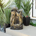 Alpine Rainforest Waterfall Tree Trunk Fountain W Led Lights 22 Inch Tall