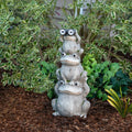 Alpine Solar Three Stack Frogs Statue W Led Light 24 Inch Tall
