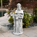 Alpine St. Francis Stone Garden Statue Gray 31 Inch Tall