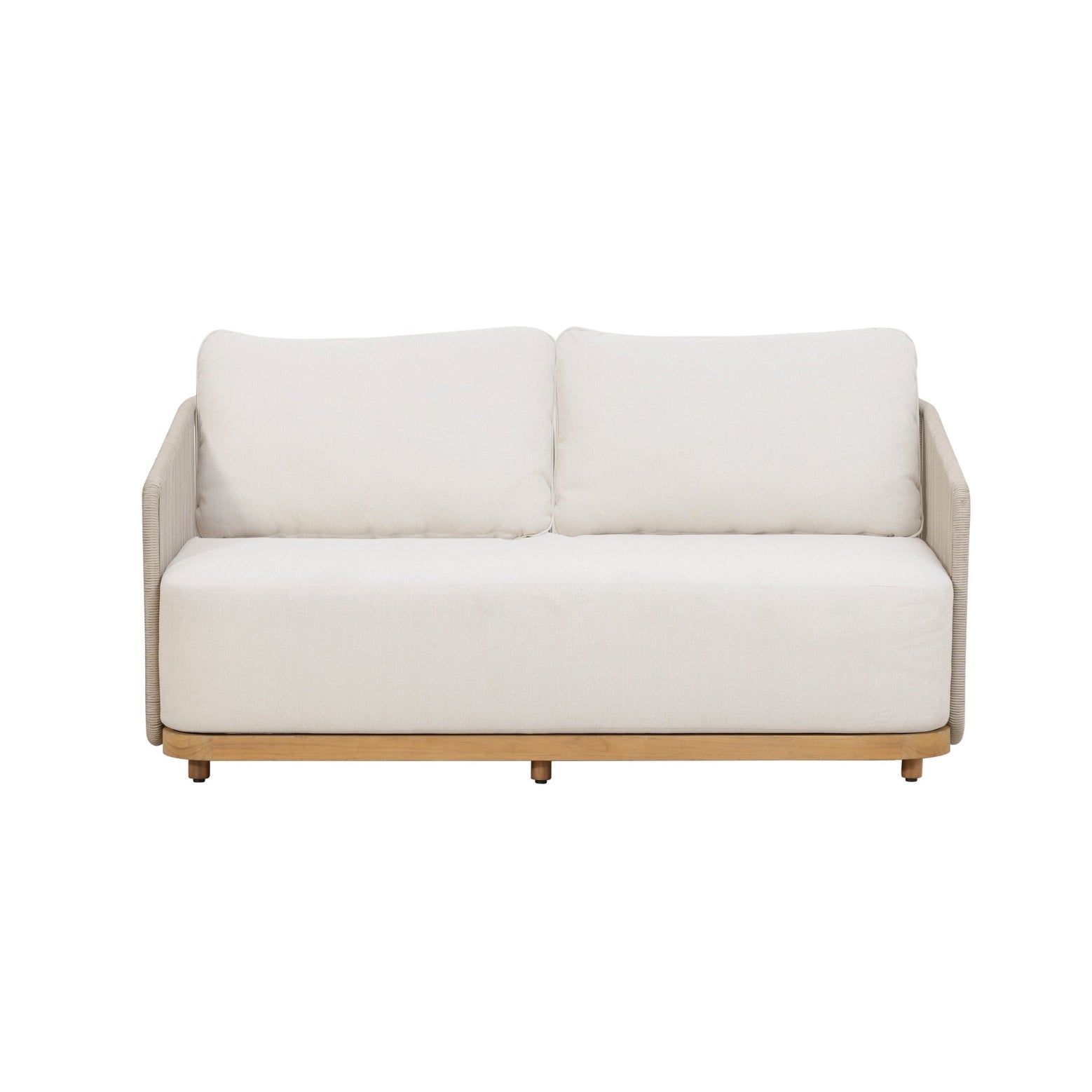 Alpine Teak Wood Outdoor Loveseat With Rope Design