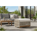 Alpine Teak Wood Outdoor Ottoman With Rope Design