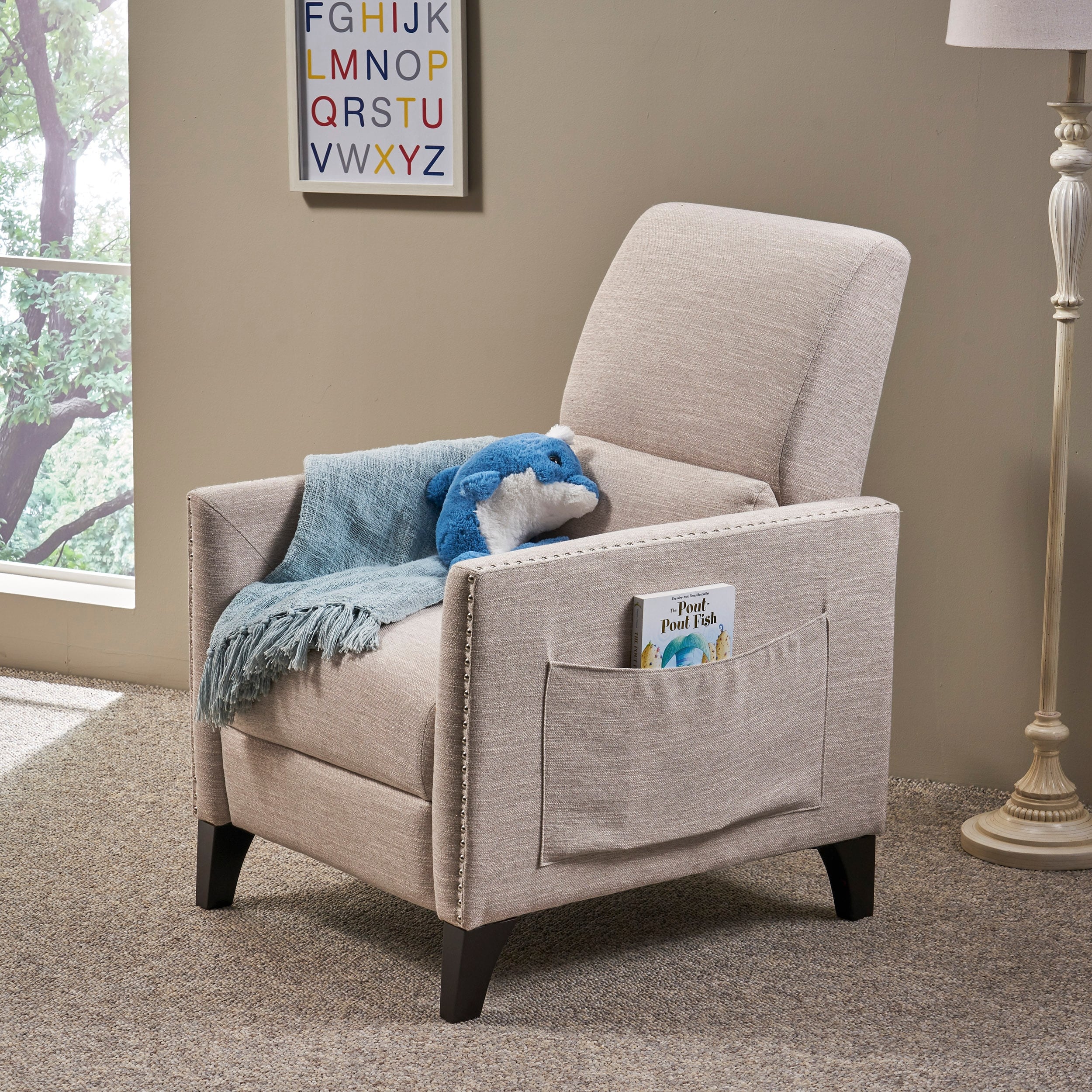 Alscot Contemporary Fabric Push Back Recliner By Christopher Knight Home