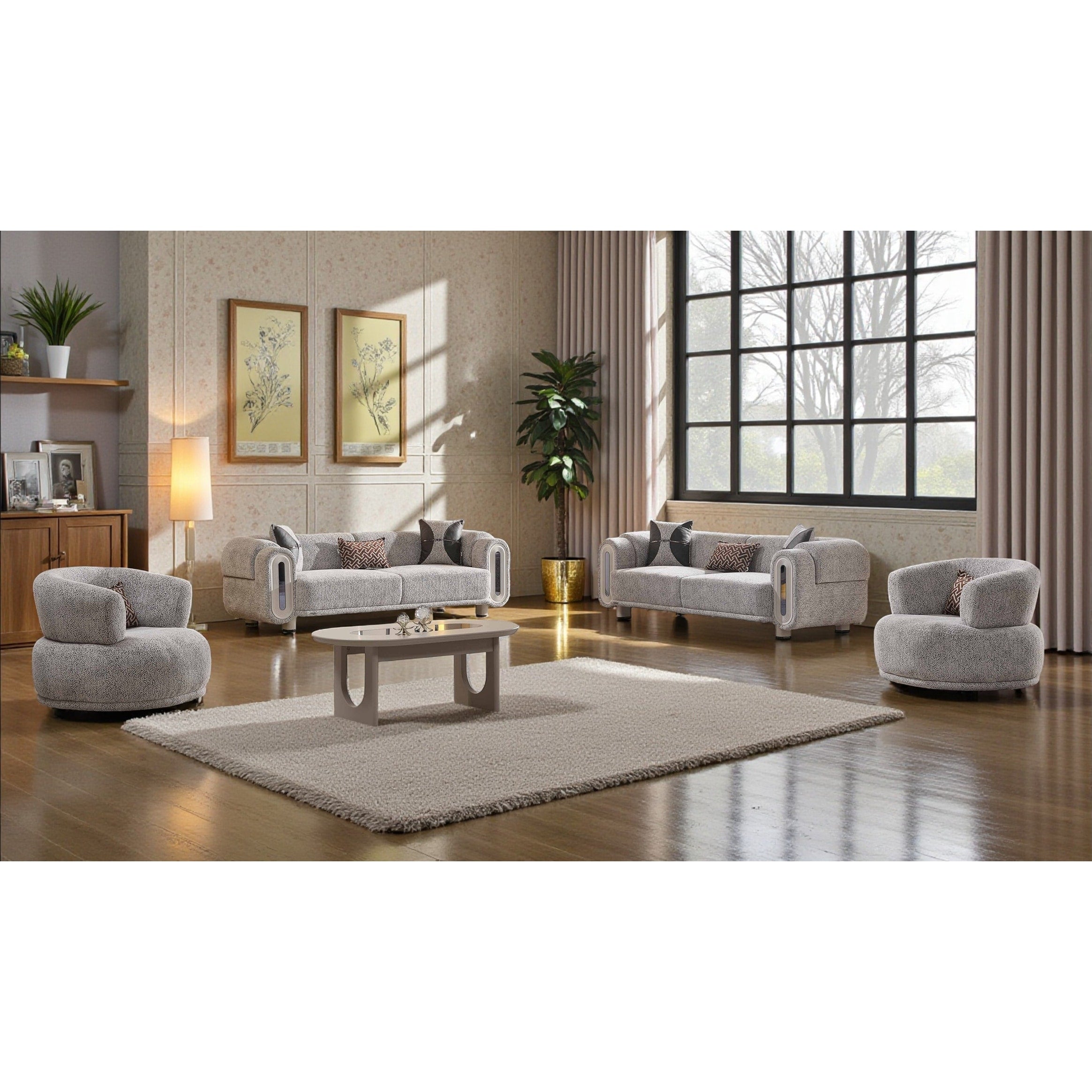 Altair 4 Pieces Living Room Sets 2 Sofa 2 Chair