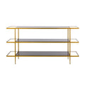 Altas Carrick 3 Tiered Metal And Glass Top Console Table 60 Inch W