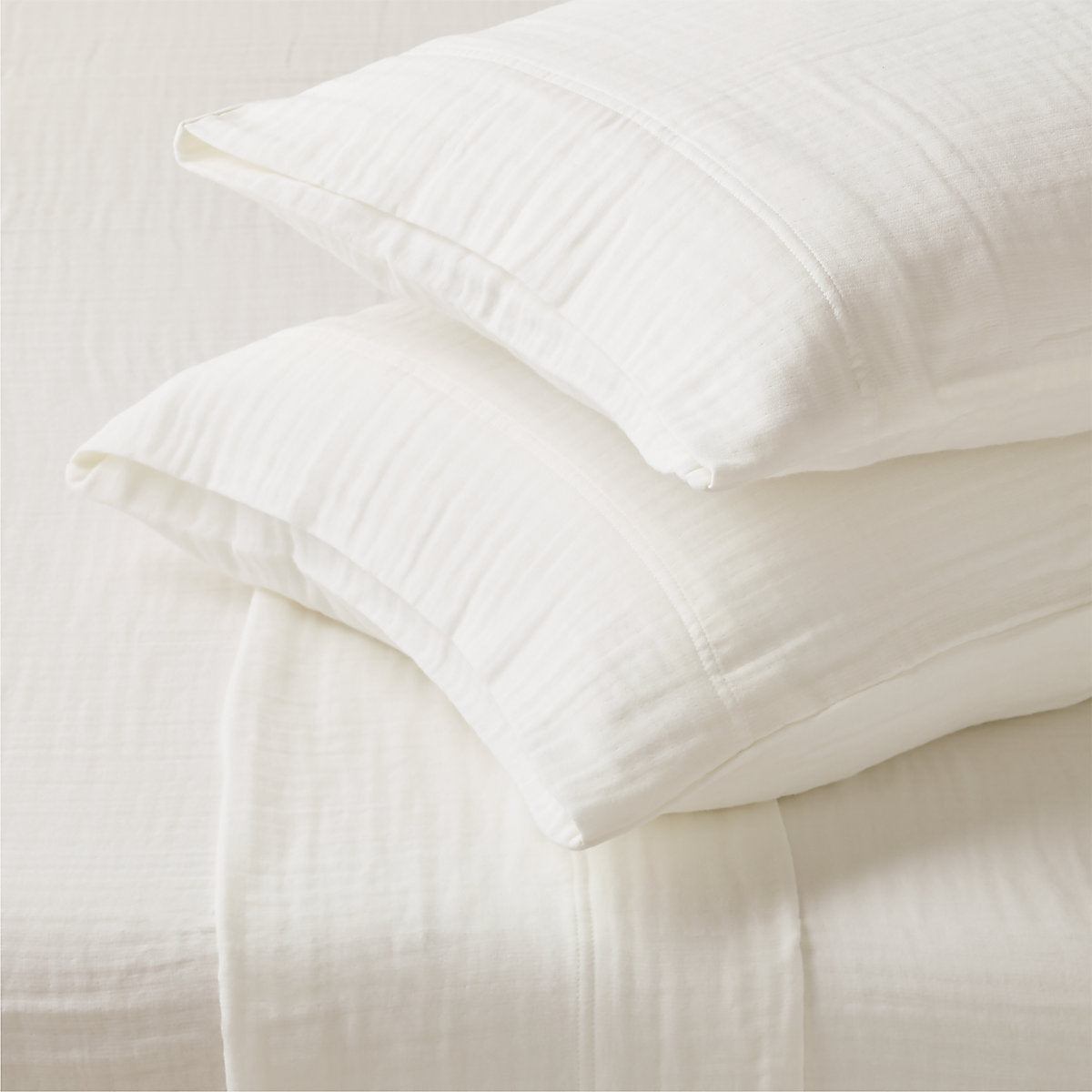 Alto Organic Cotton Gauze Warm White King Pillowcases Set of 2
