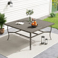 Alulux 59 Square Gray Aluminum Outdoor Dining Table With Umbrella Hole