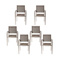Aluminium Frame Dining Chair Set Of 6 Gray