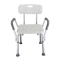 Aluminum Alloy Elderly Bath Chair With Backrest Shower Chair White