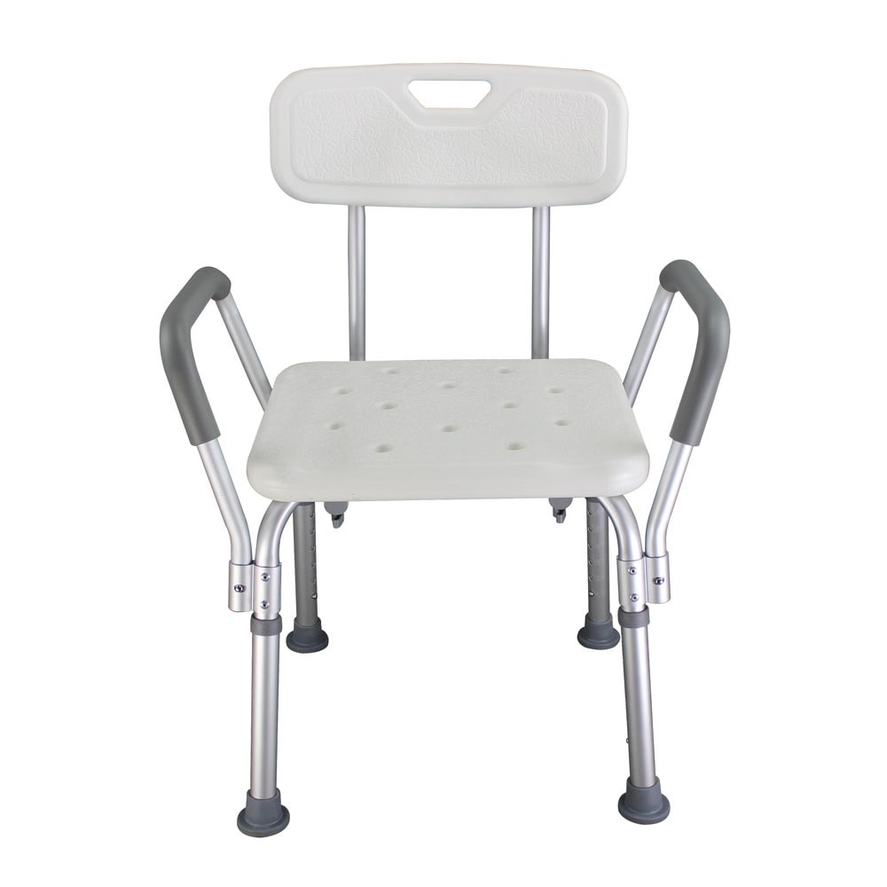 Aluminum Alloy Elderly Bath Chair With Backrest Shower Chair White