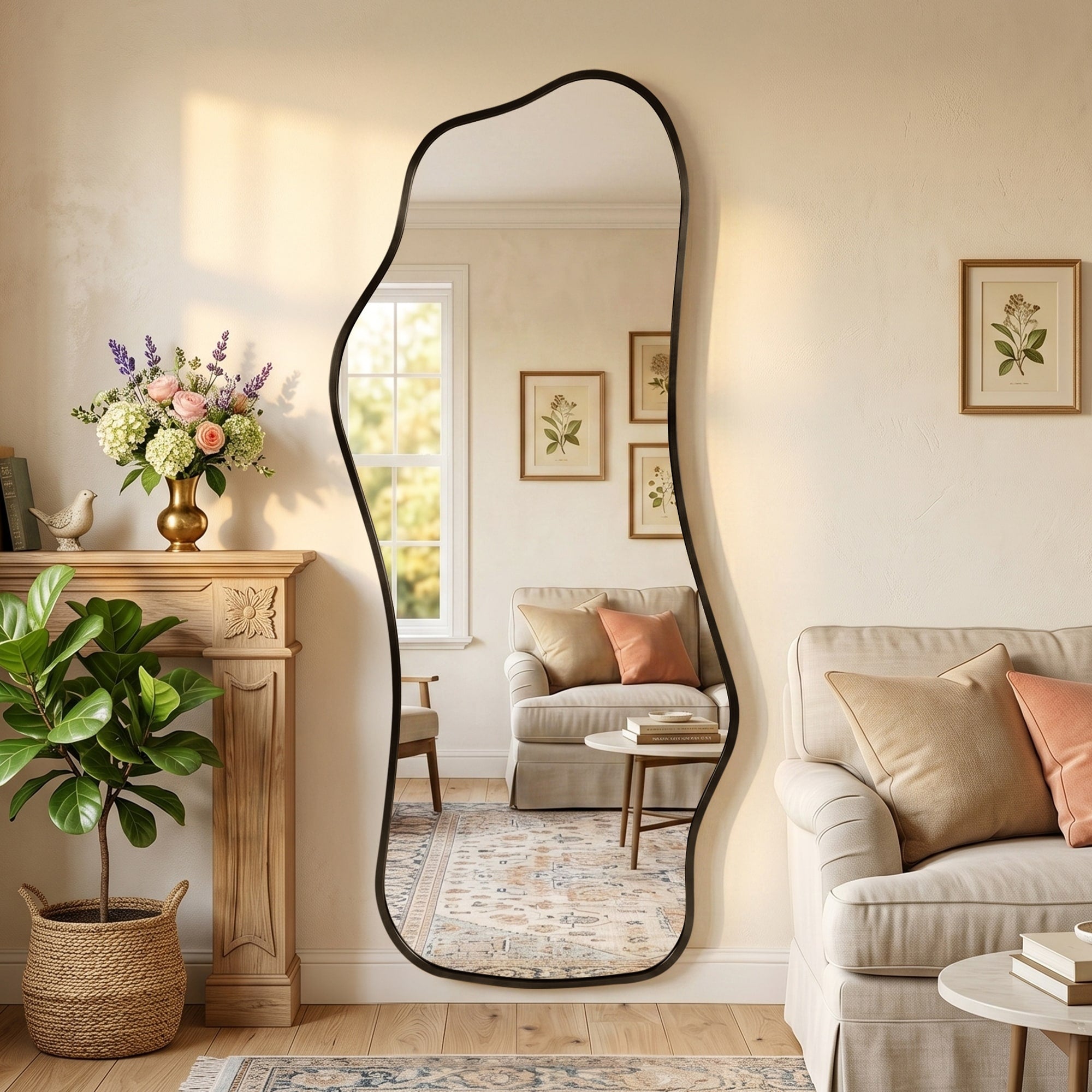 Aluminum Alloy Framed Full Length Floor Mirror Modern Wall Mirror