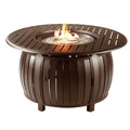 Aluminum Outdoor 44 In. Round Propane Fire Table With Wind Blockers Fire Beads Lid And Fabric Cover In Antique Copper Finish